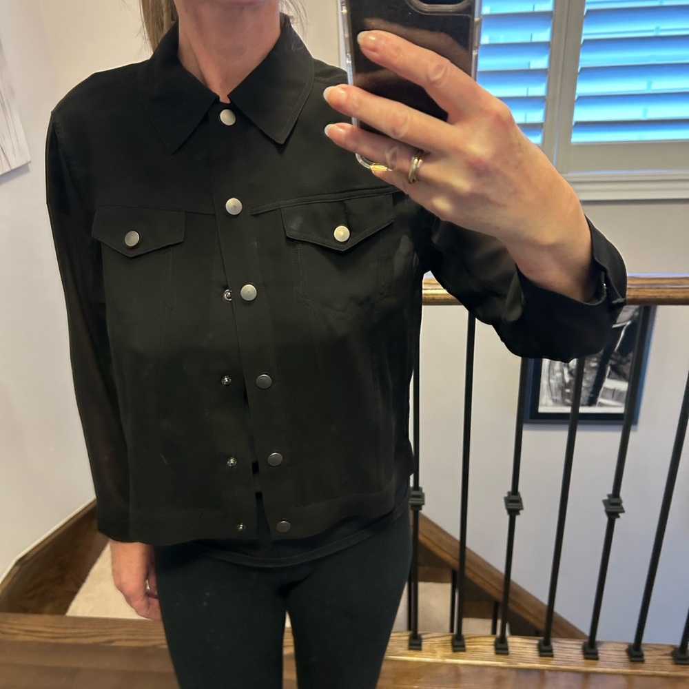 Sheer Black Button-Up Jacket - Picture 7 of 9